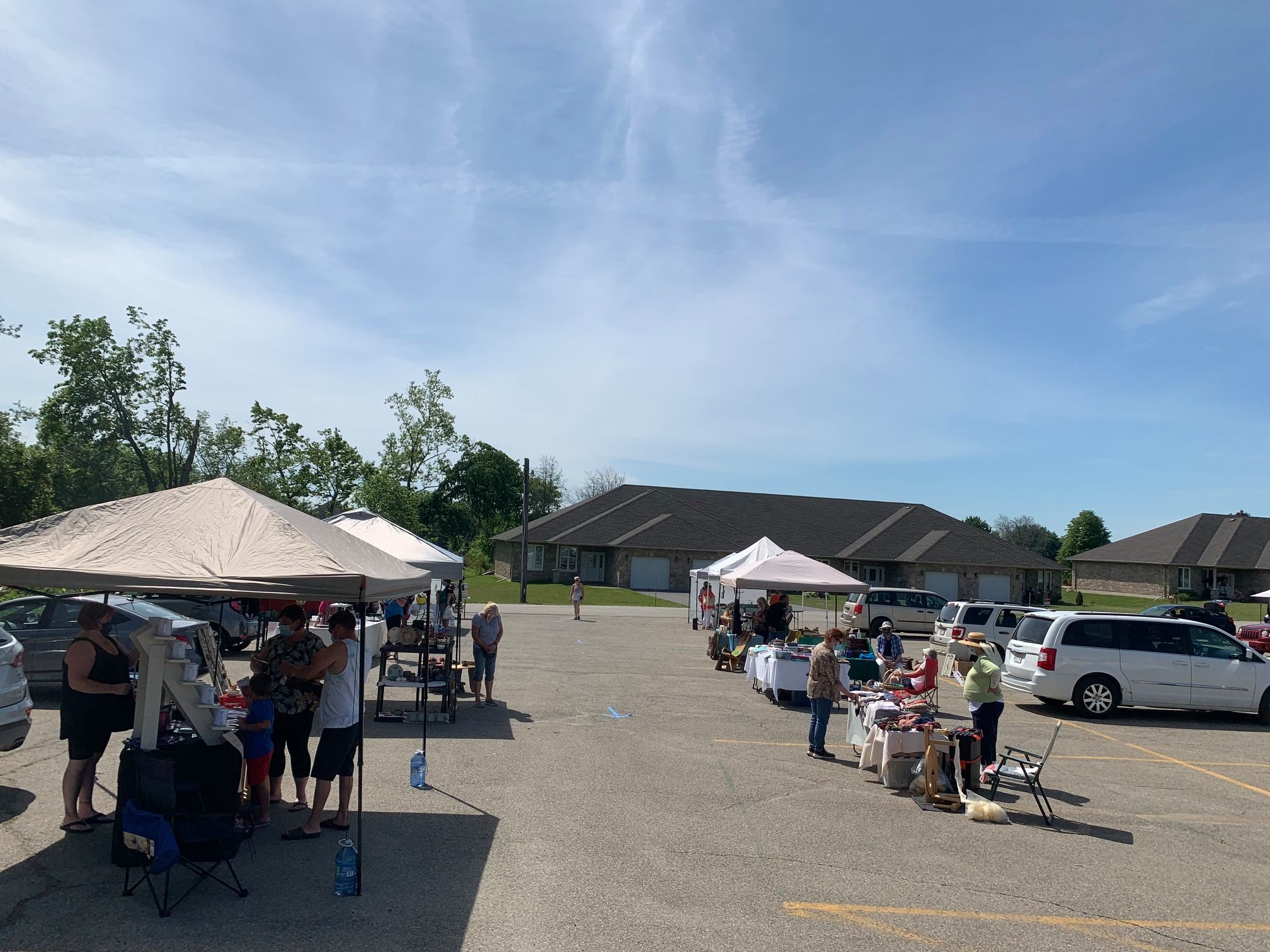 tents set up at the farmer's & craft market June 12, 2021