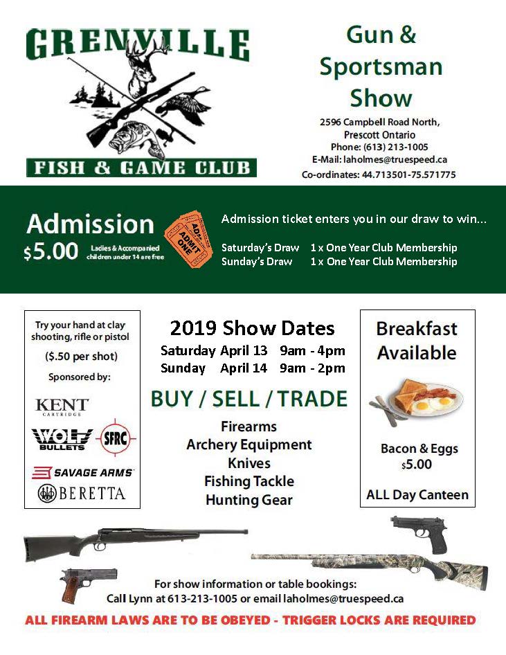 Gun & Sportsman Show @ Grenville Fish & Game Club | Ontario | Canada