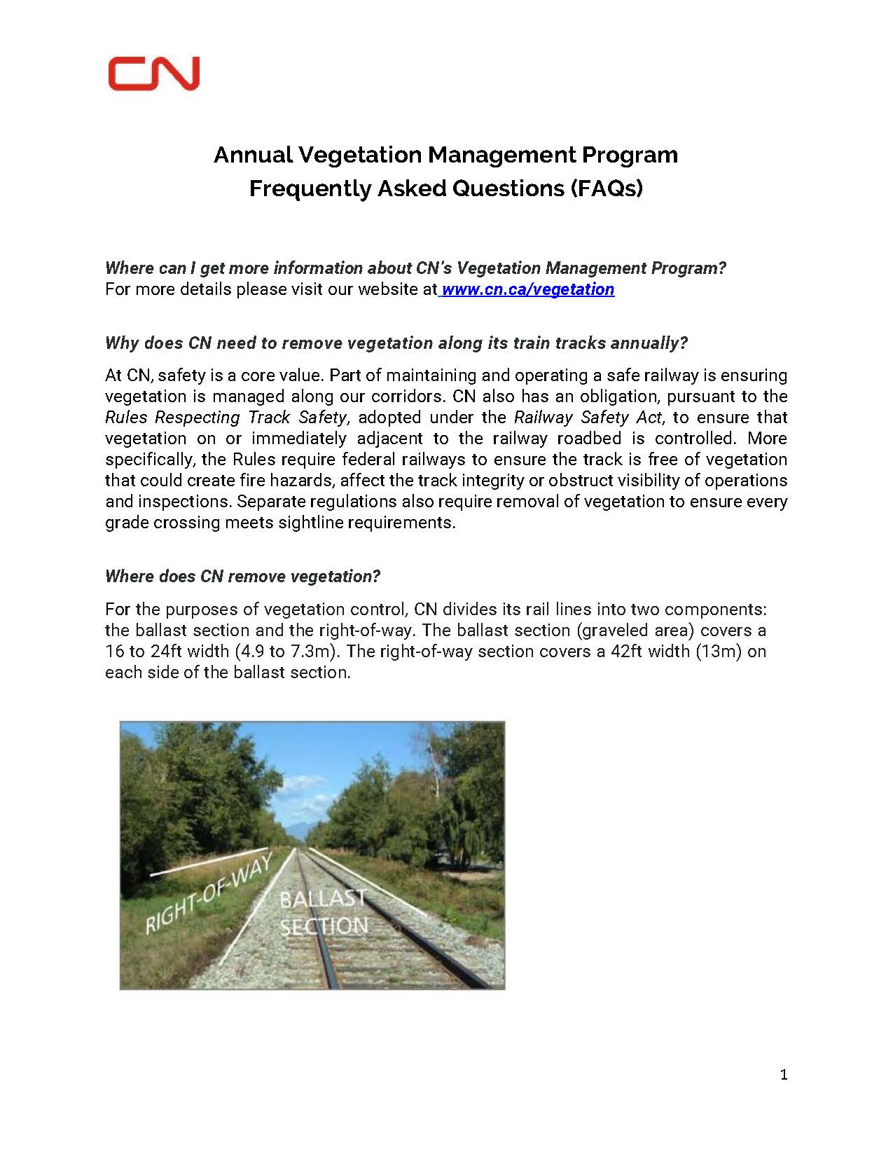 2022 CN vegetation FAQ. Page 01