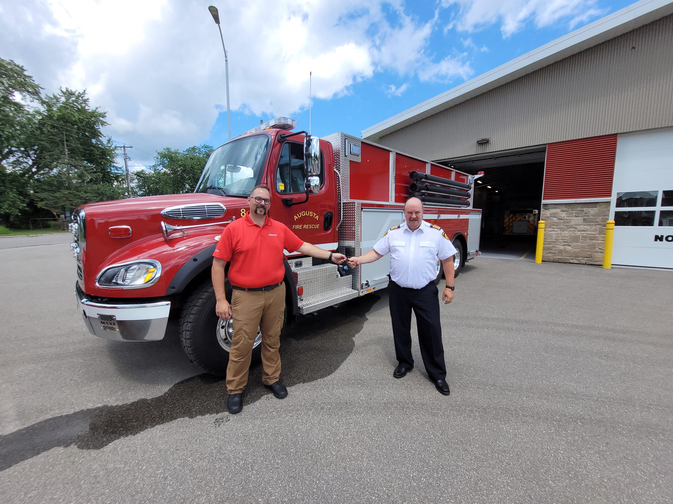 driver and Chief Bowman receiving the new tanker
