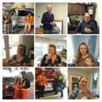 collage of photos of staff holding smile cookies