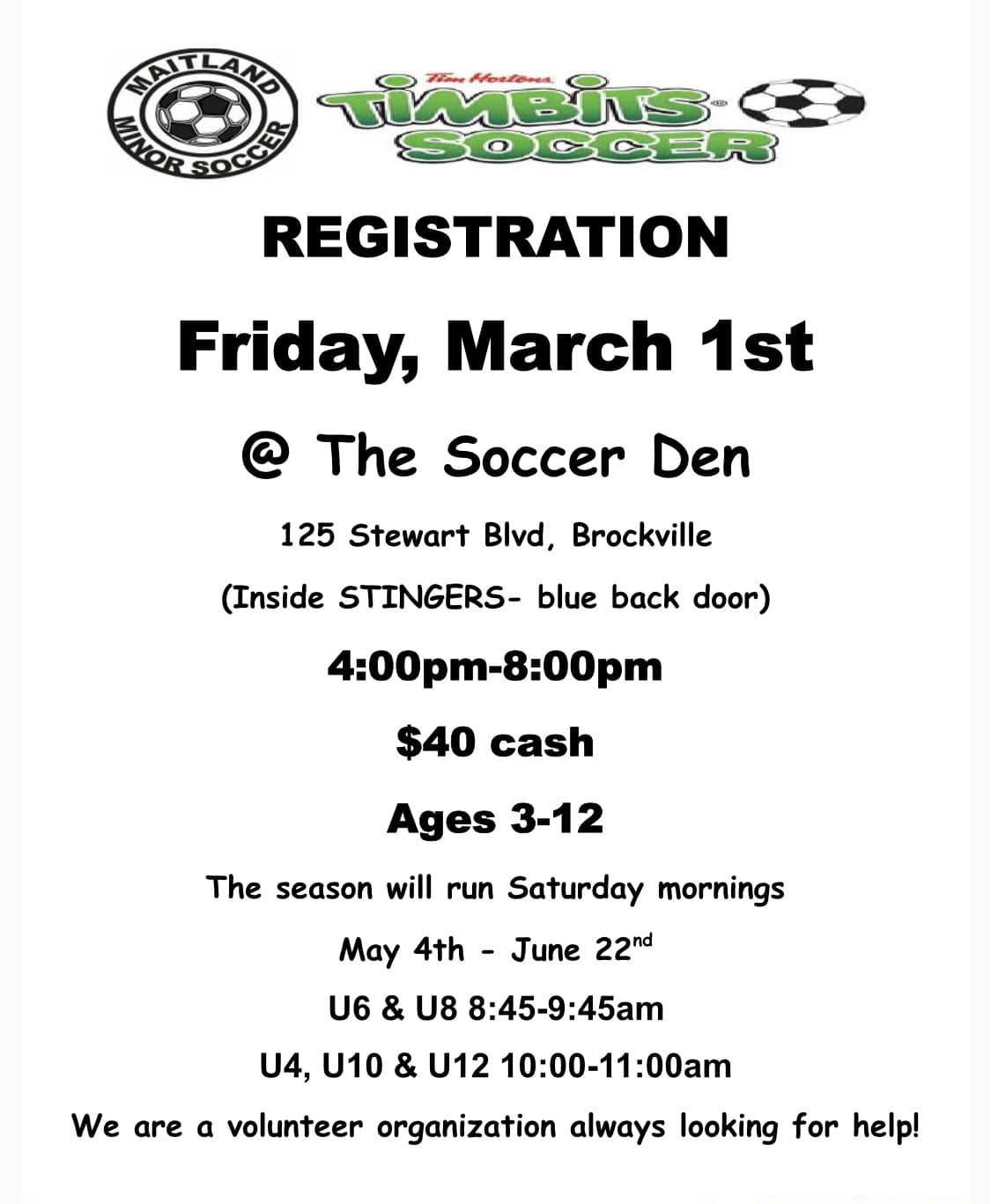 maitland soccer registration poster