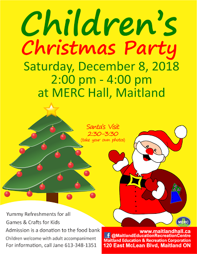 Children's Christmas Party @ Maitland Education and Recreation Centre | Brockville | Ontario | Canada