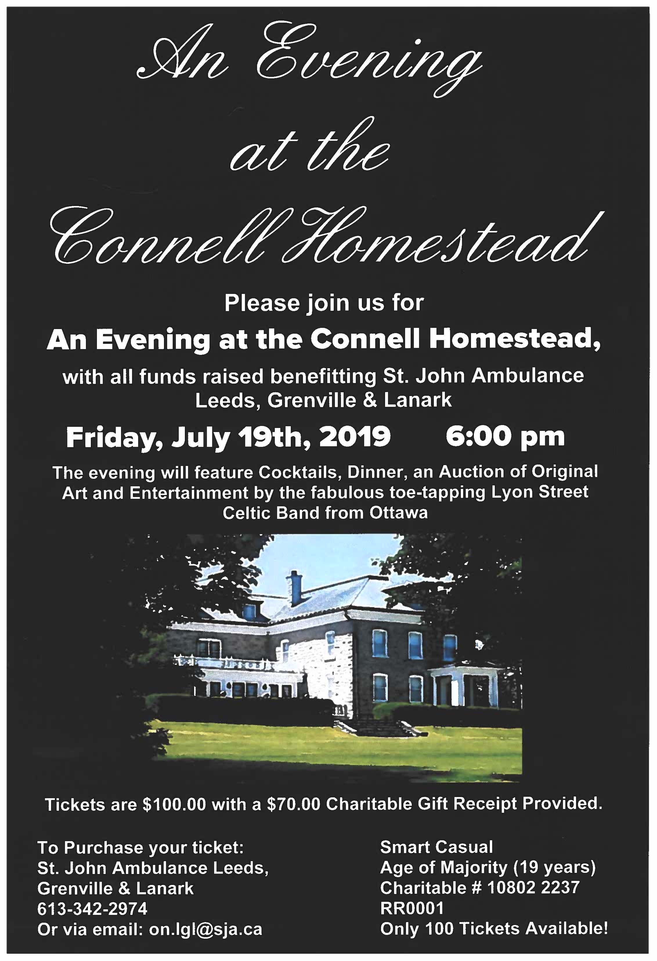 St. John Ambulance's Evening at the Connell Homestead @ Connell Homestead | Spencerville | Ontario | Canada