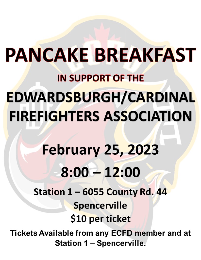 Firefighters Pancake Breakfast @ Edwardsburgh Cardinal Fire Station 1 | Spencerville | Ontario | Canada