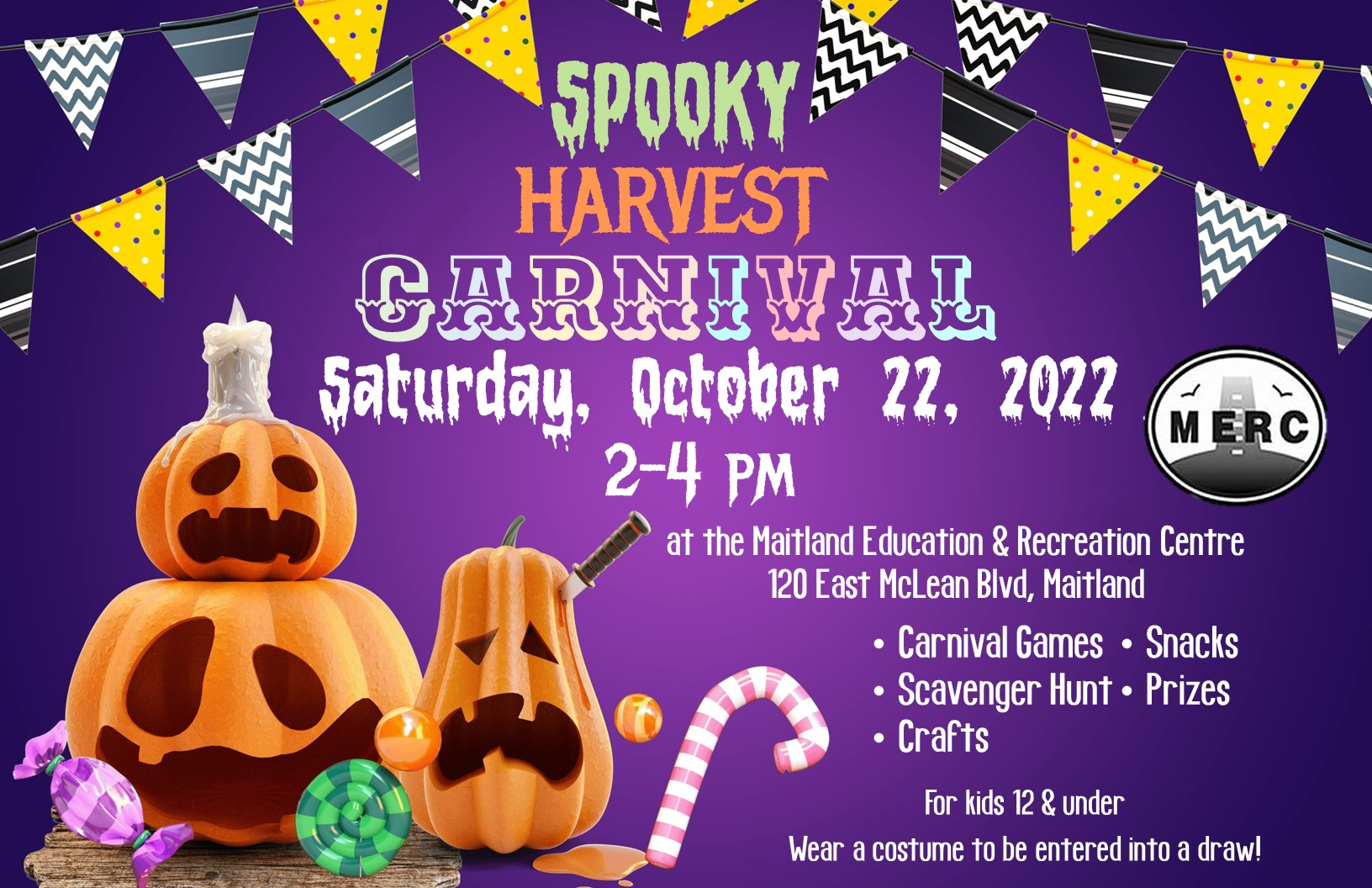 poster for MERC's Spooky Harvest Carnival