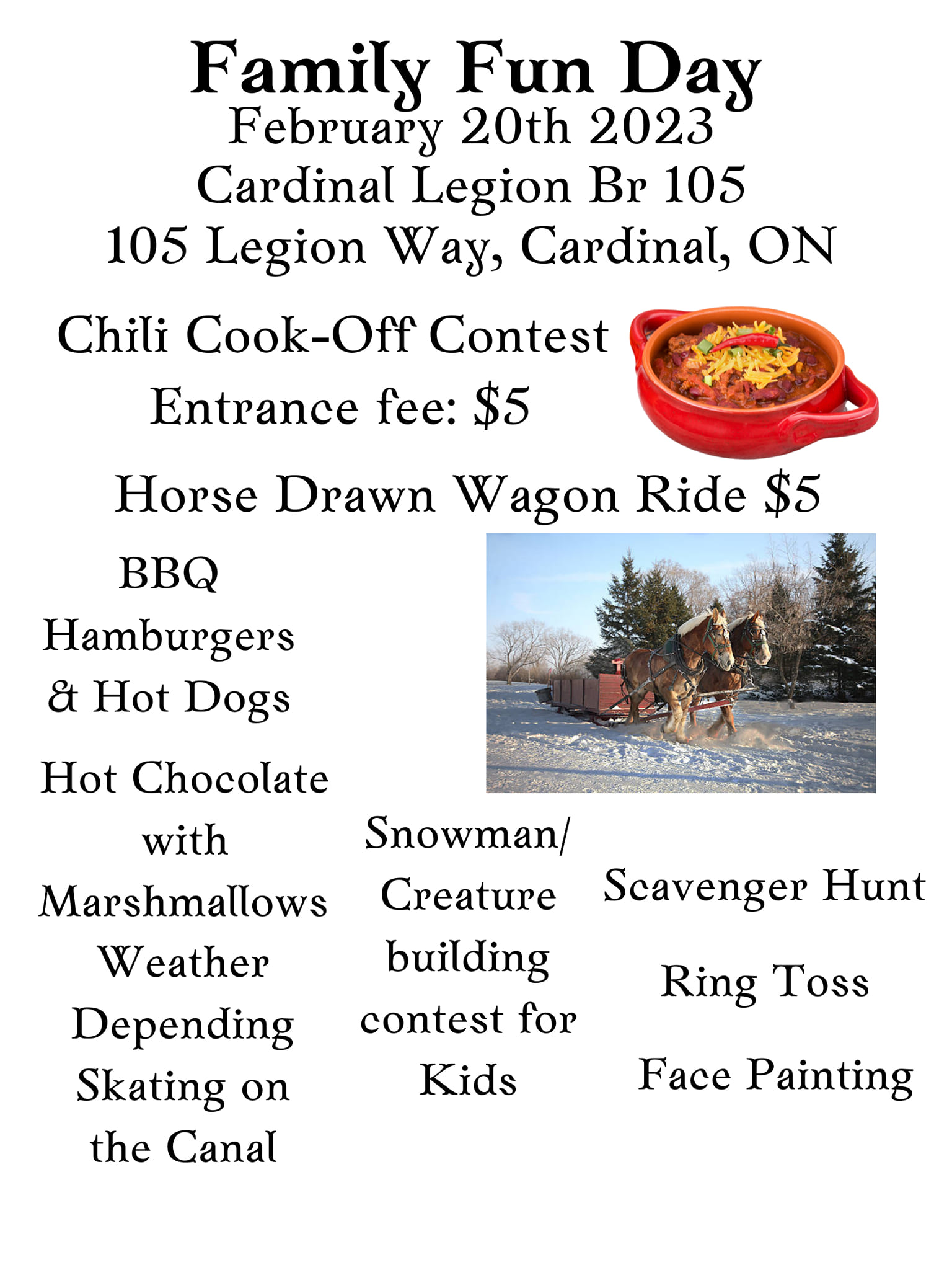 Cardinal Legion Family Fun Day @ Cardinal Legion Branch 105 | Cardinal | Ontario | Canada