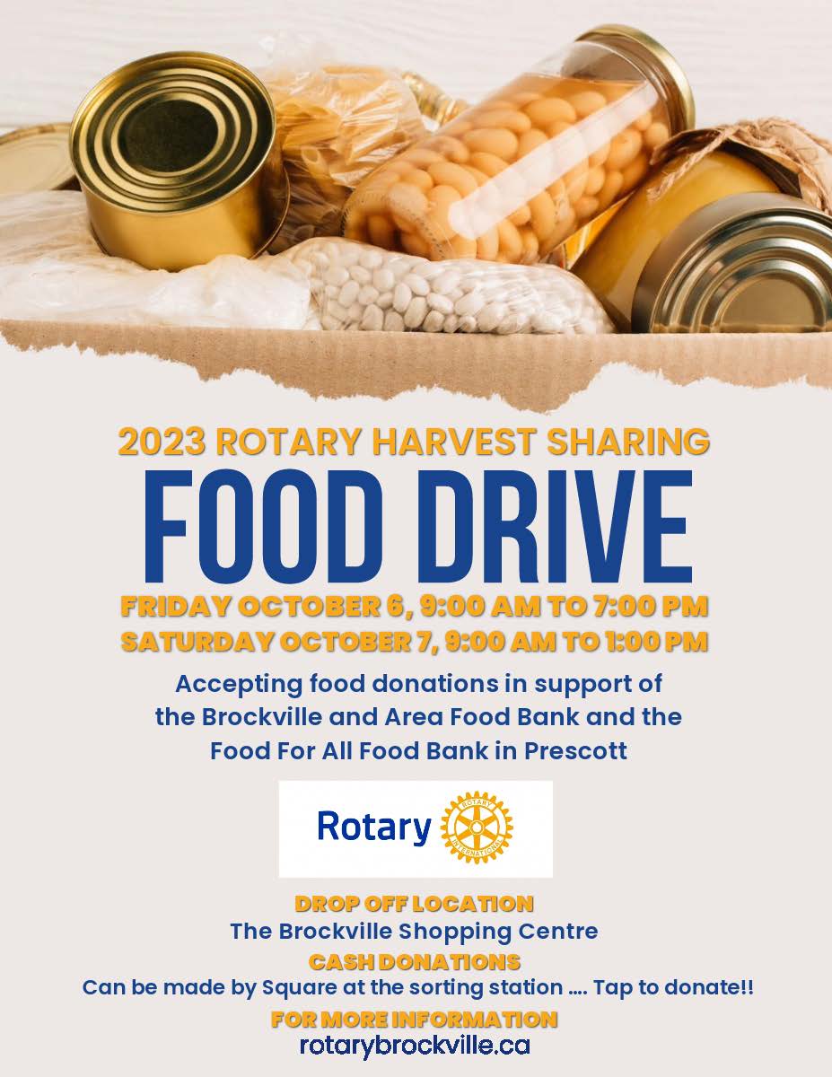 Rotary Harvest Sharing Food Drive @ Brockville Shopping Centre | Brockville | Ontario | Canada