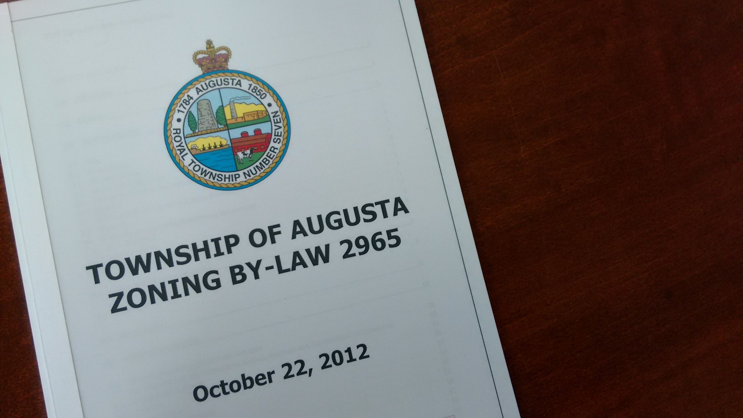 image of the cover of the township of augusta zoning by-law