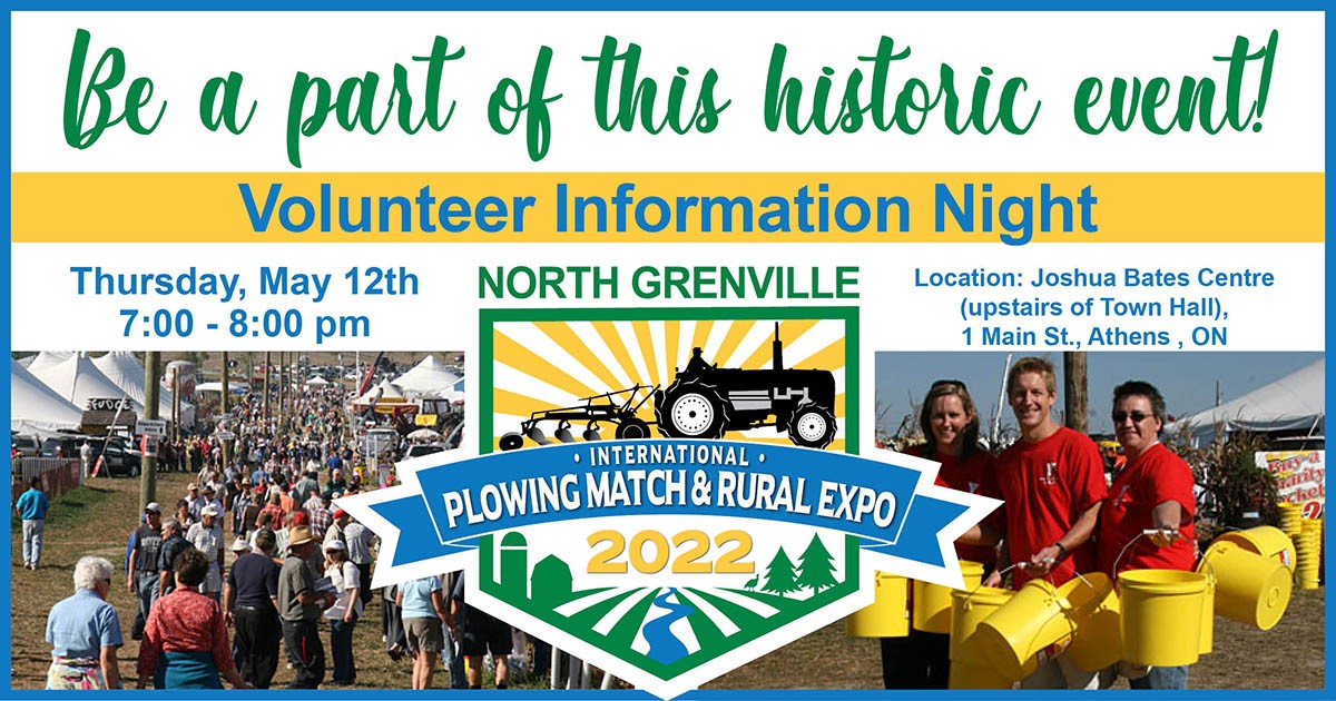 International Plowing Match Volunteer Information Night @ Joshua Bates Centre | Athens | Ontario | Canada