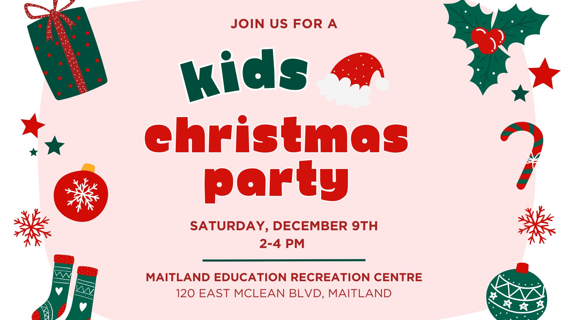 MERC kids christmas party poster
