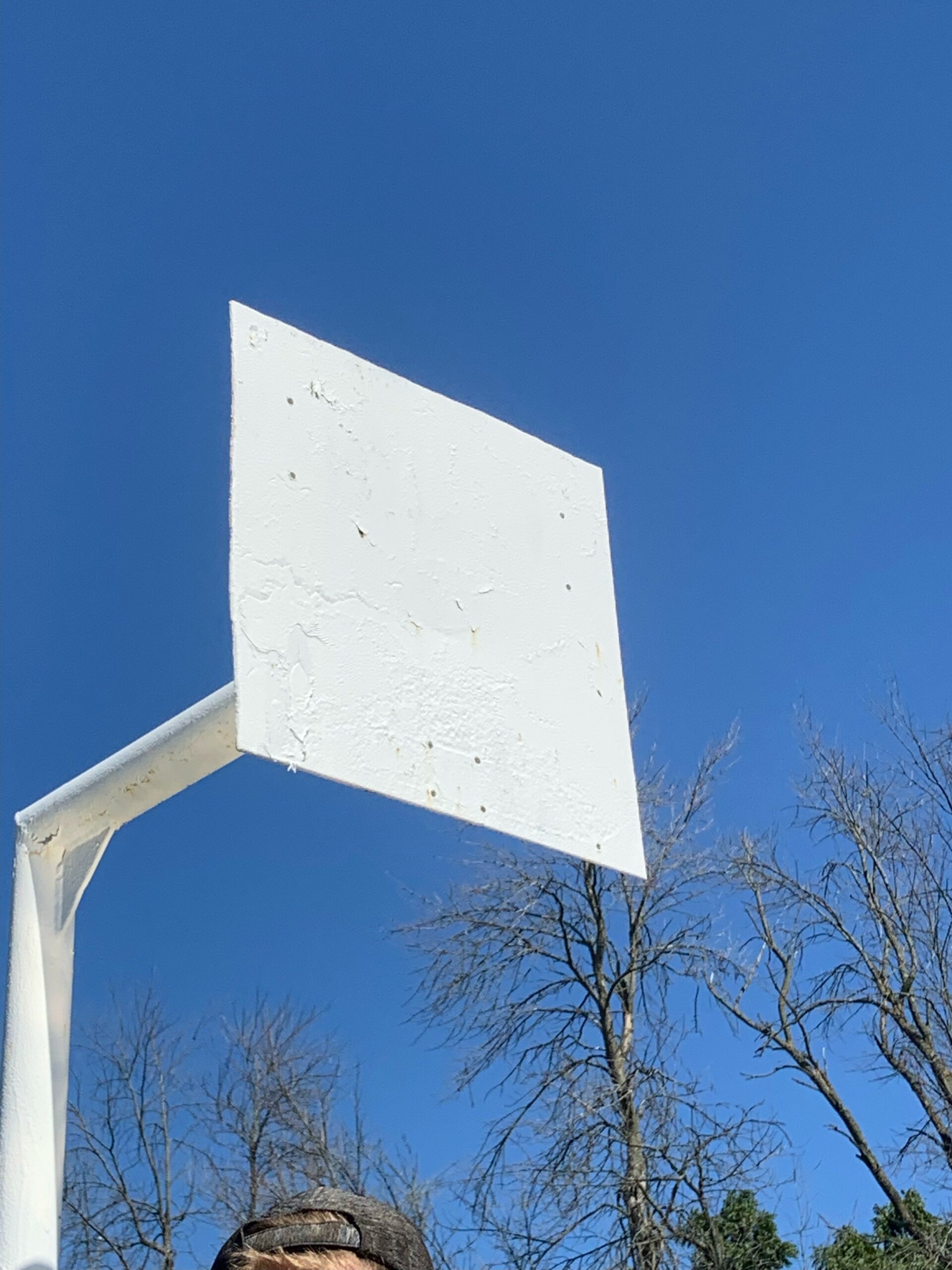 back board for new basketball net at MERC