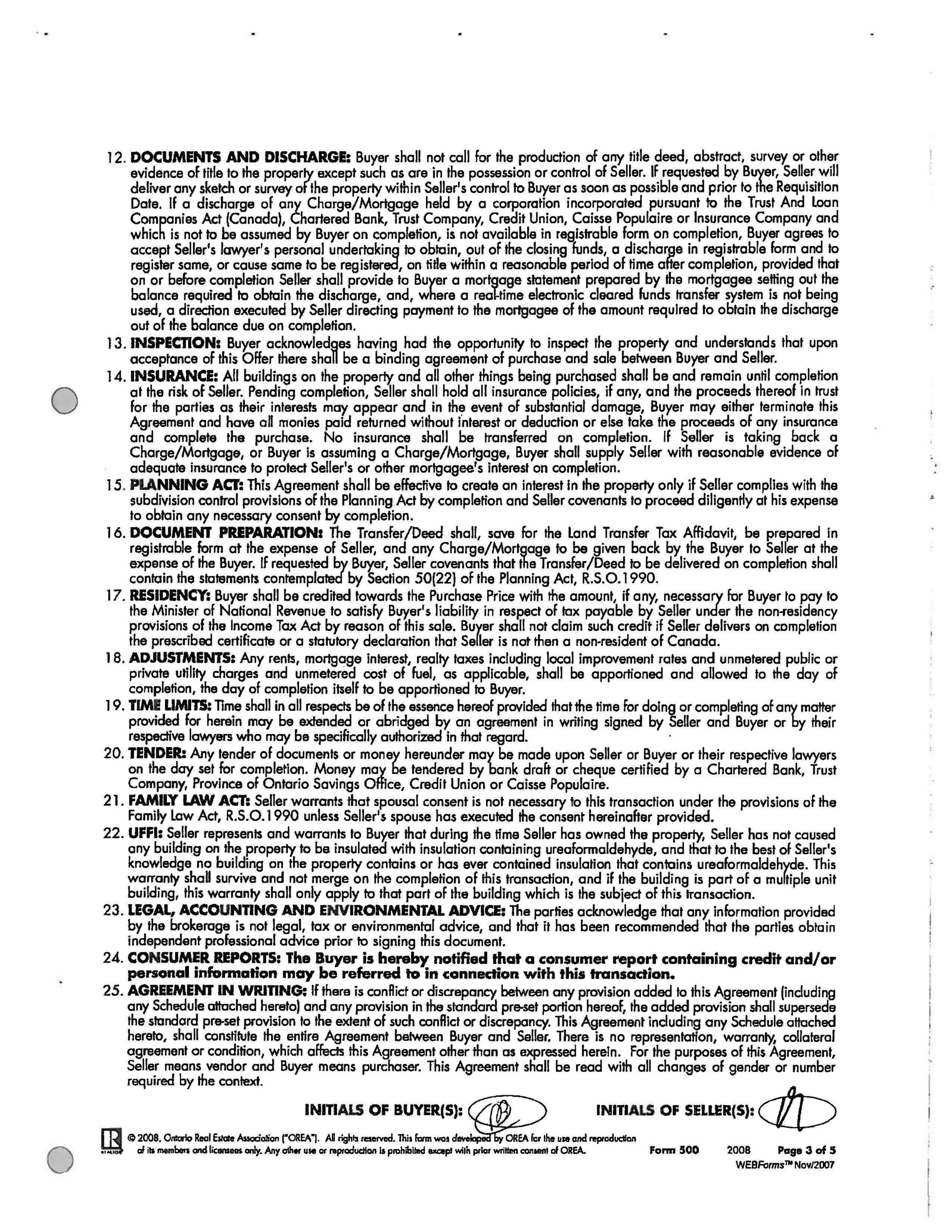 Agreement of Purchase and Sale document page 04