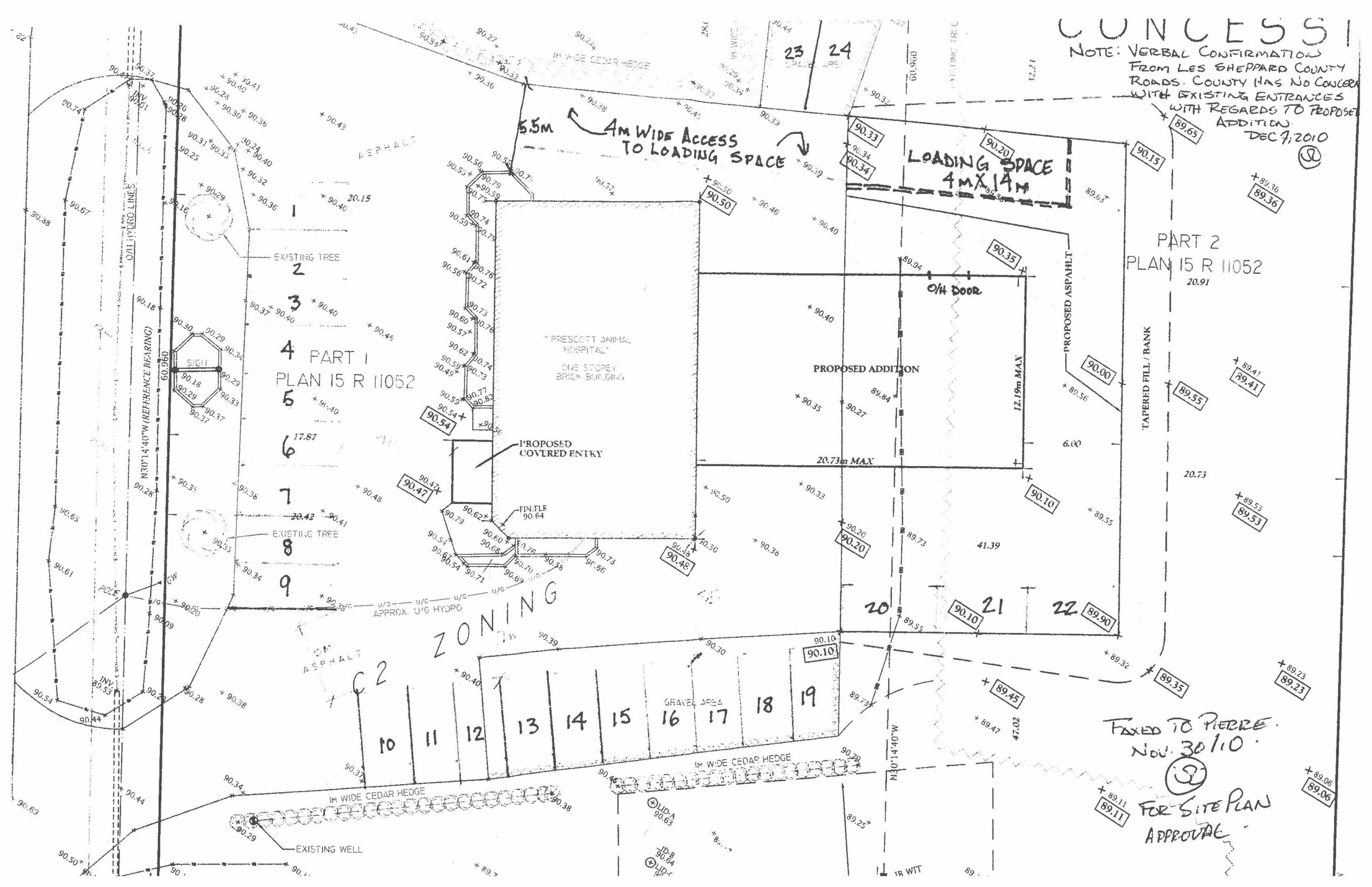 drawing showing proposed changes to property