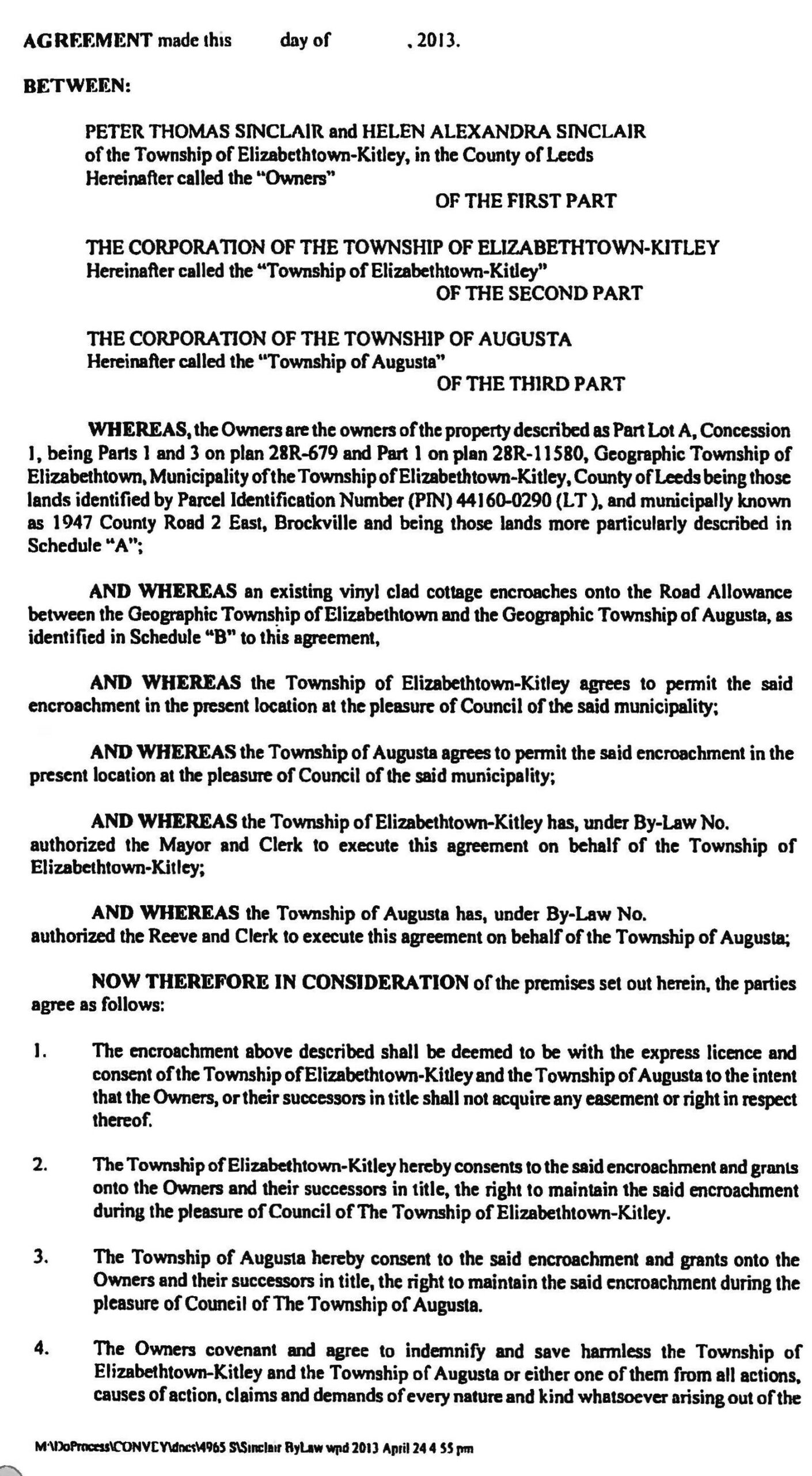 encroachment agreement page 02