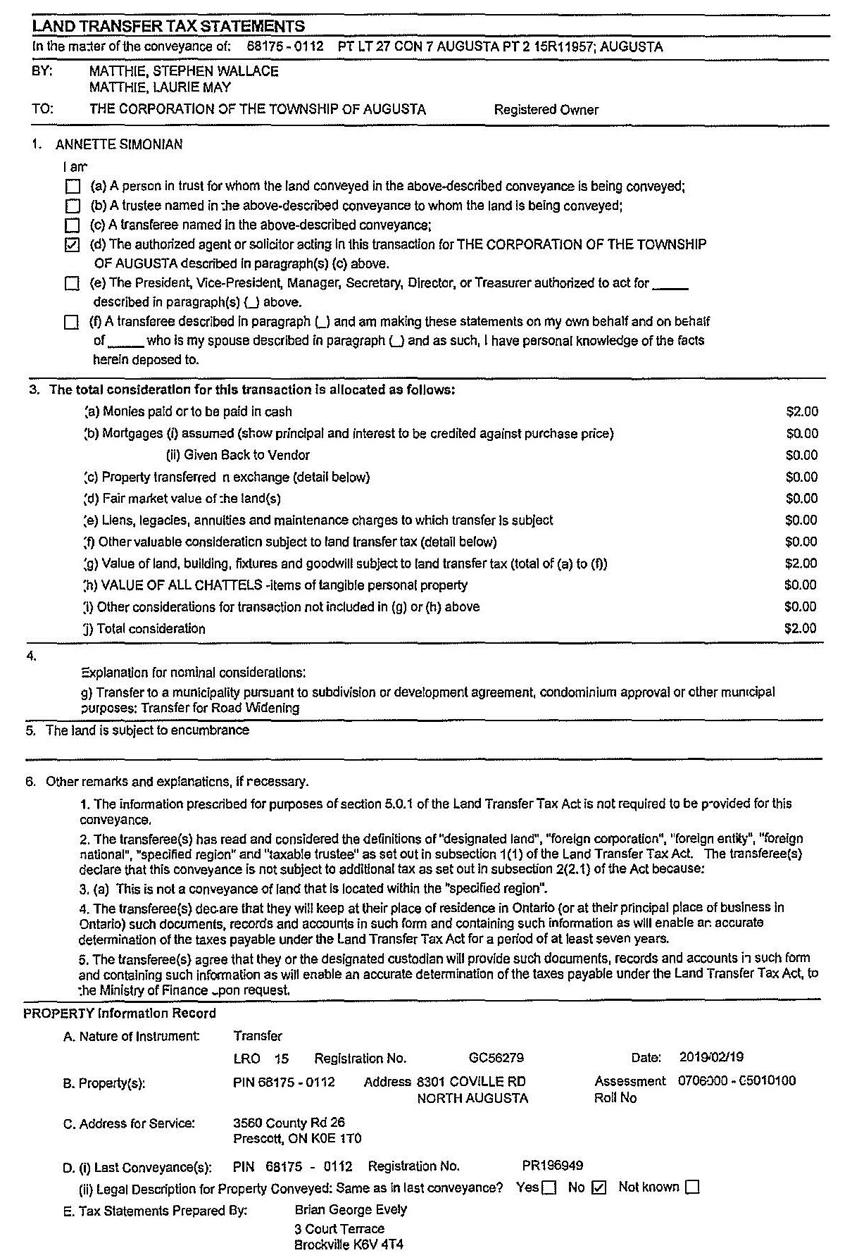 Legal deed transfer papers, page 03
