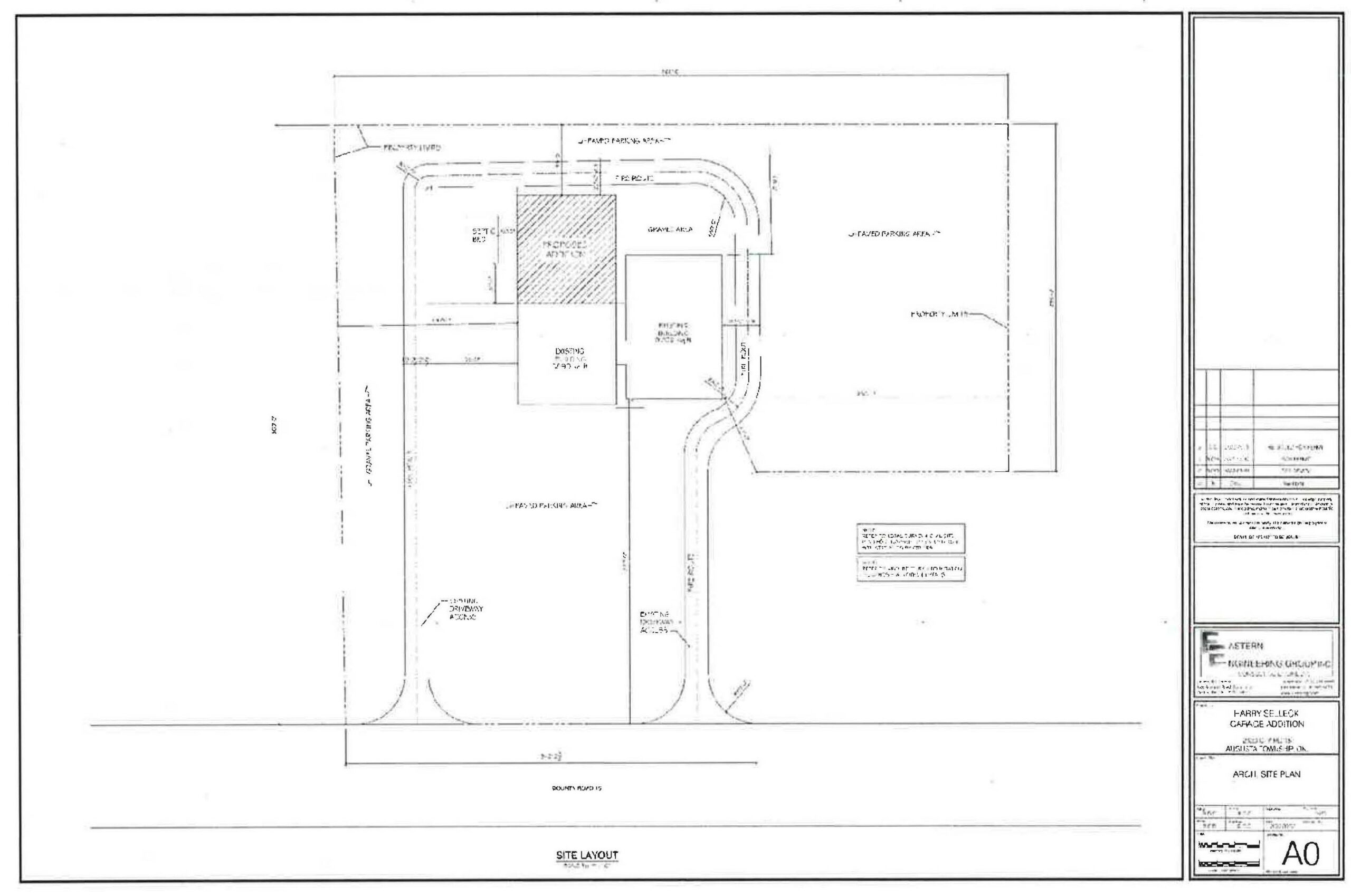 site plan drawing for 2620 CR 15