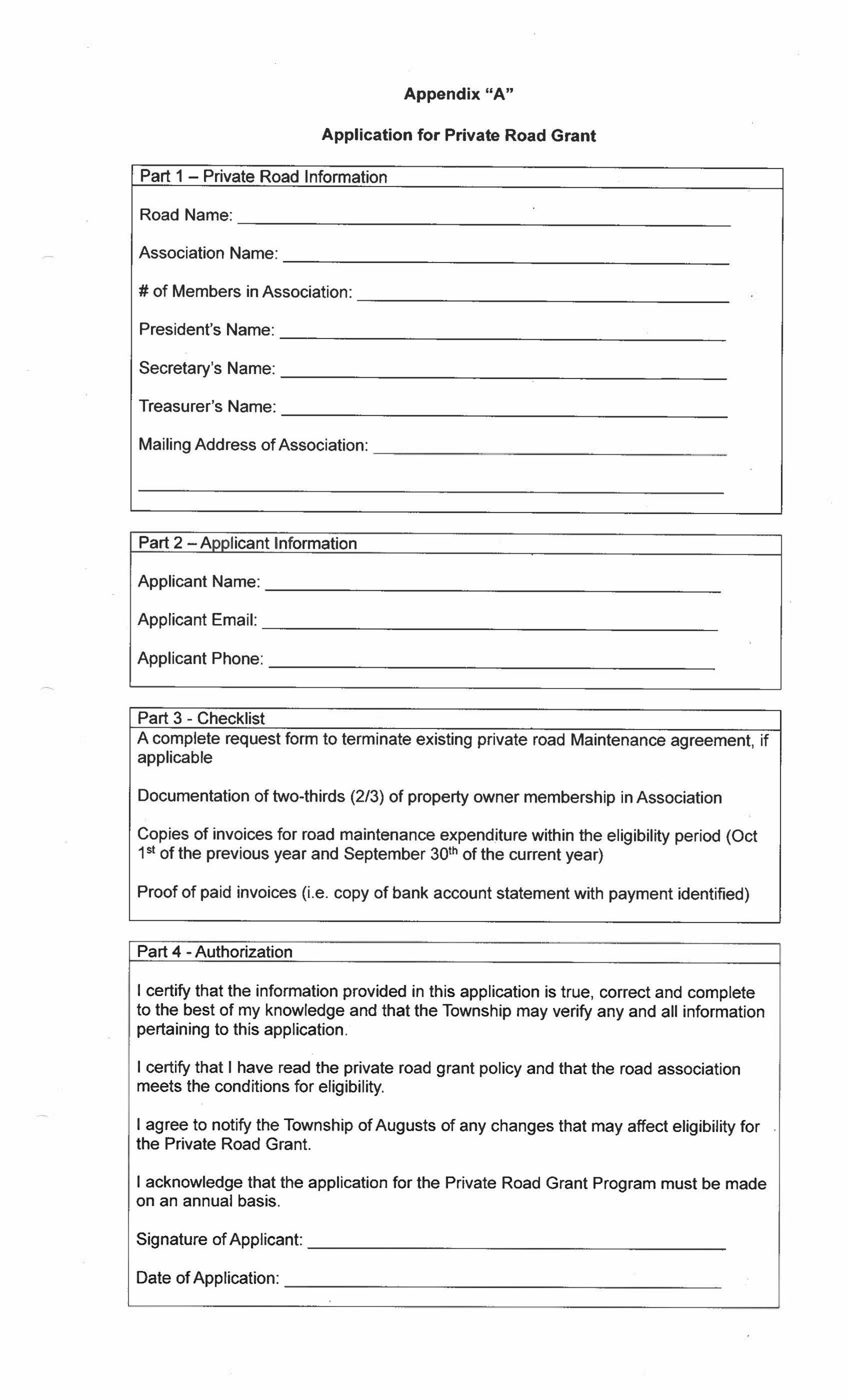 application for private road grant page 01