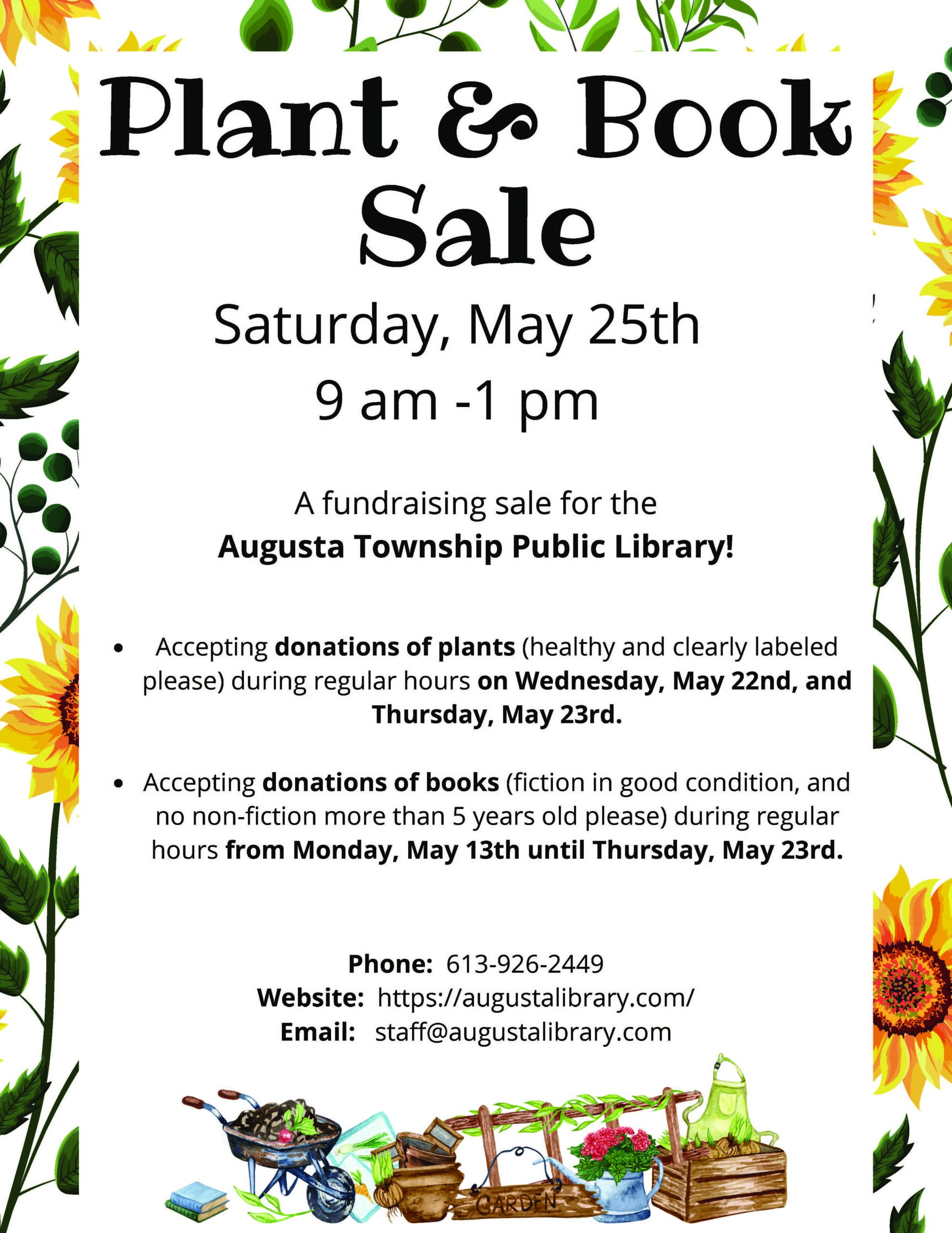 Library Plant and Book Sale @ Augusta Public Library | Brockville | Ontario | Canada