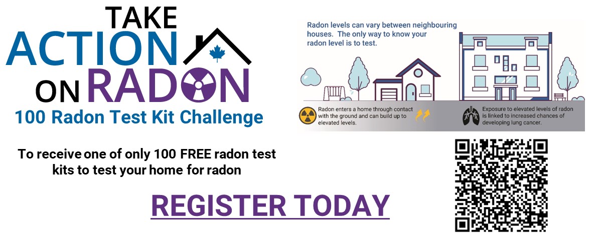 take action on radon 100 test kit challenge registration poster