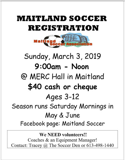 Maitland Soccer Registration @ Maitland Recreation & Education Centre | Brockville | Ontario | Canada
