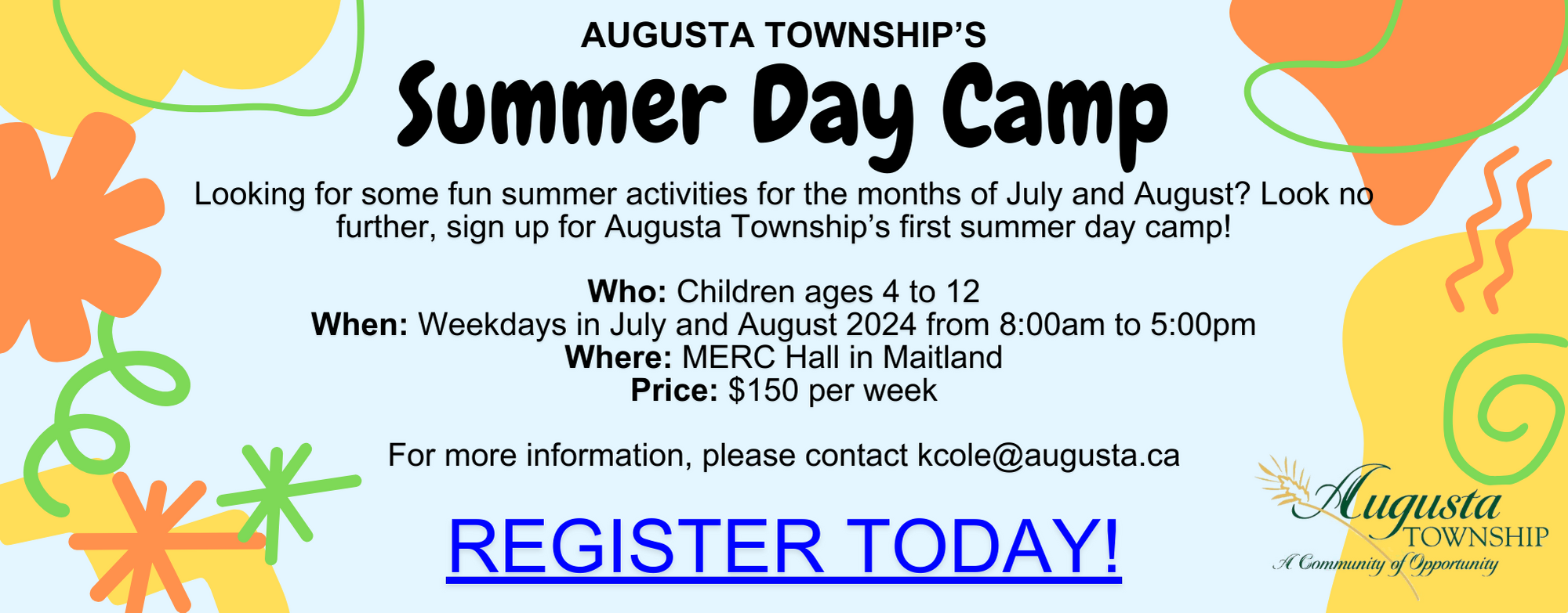 summer day camp registration poster
