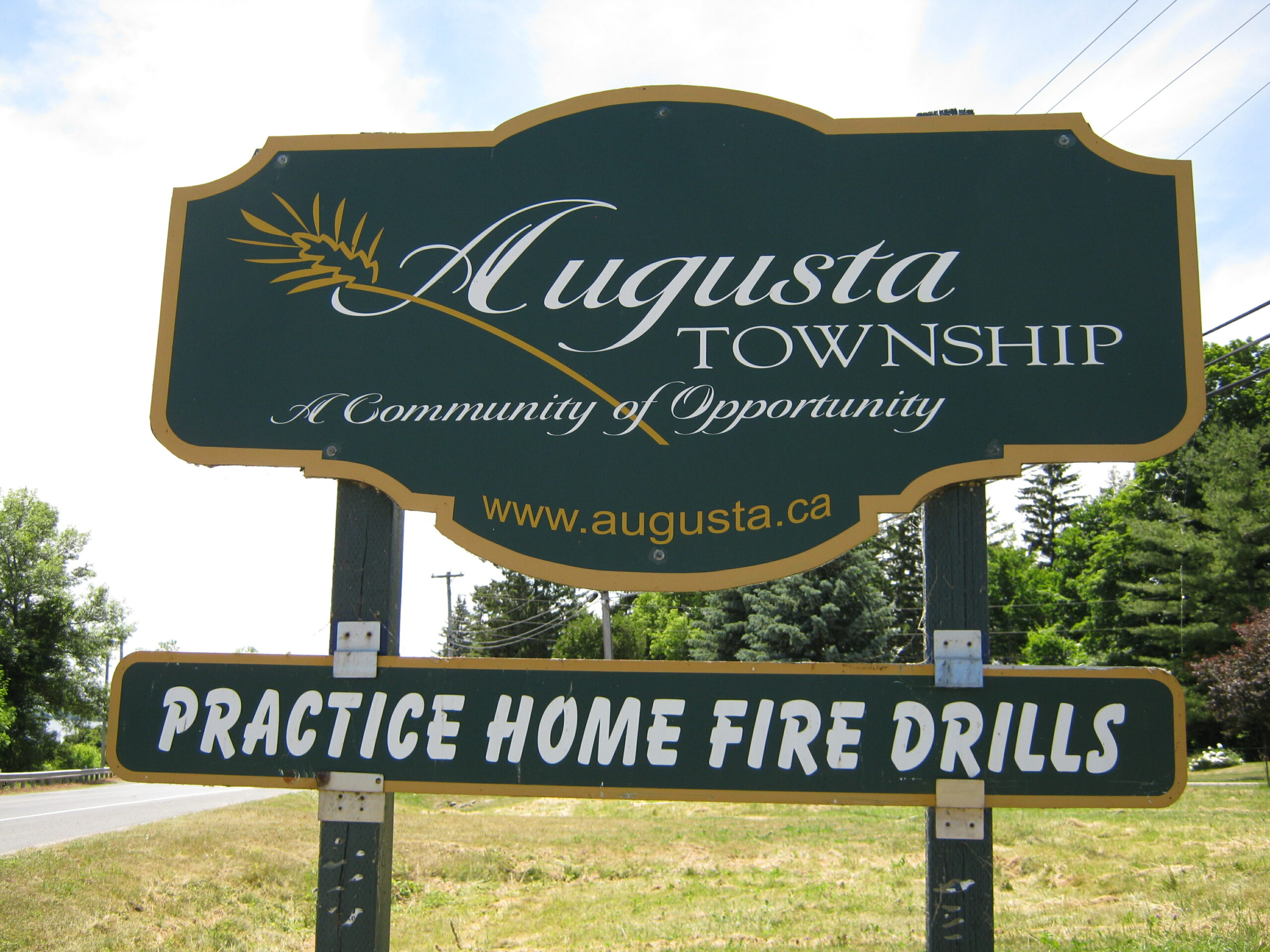 augusta township road sign