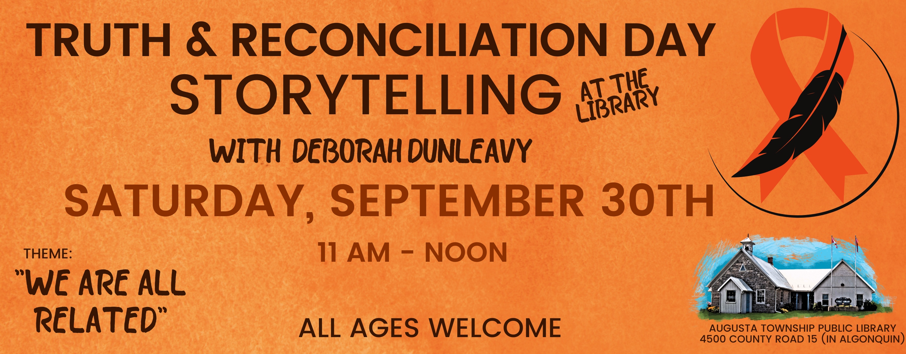 truth & Reconciliation day story time at the library september 30, 11-12pm