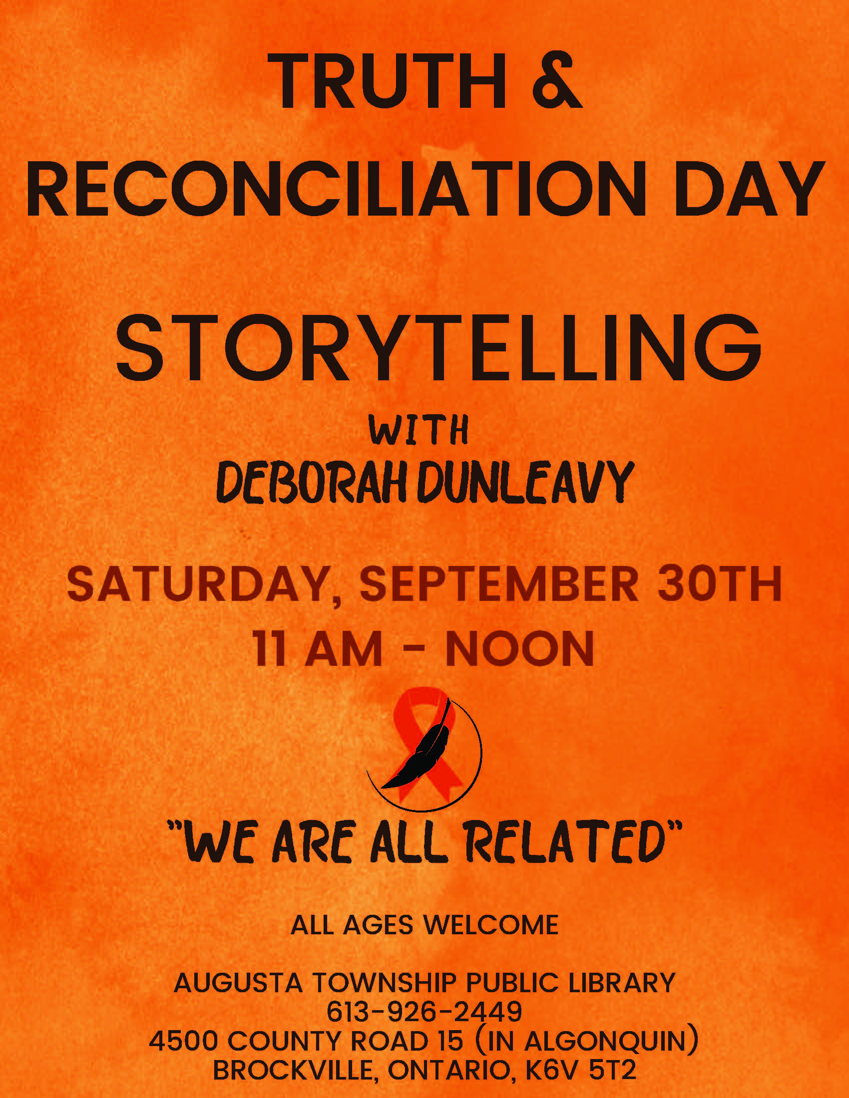 Storytime at the Library for National Truth & Reconciliation Day @ Augusta Public Library | Brockville | Ontario | Canada