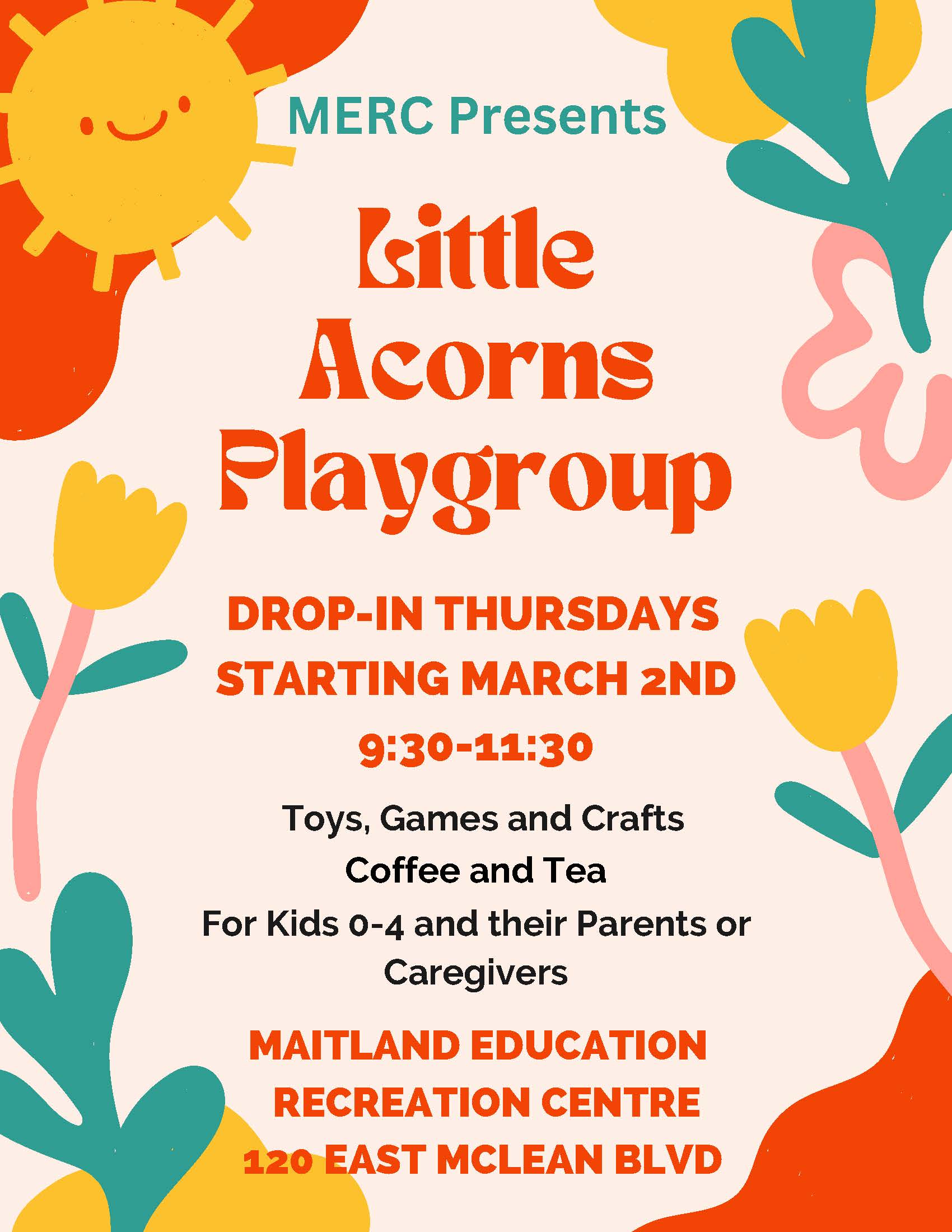 Little Acorns Playgroup Begins at MERC @ Maitland Education and Recreation Centre | Brockville | Ontario | Canada