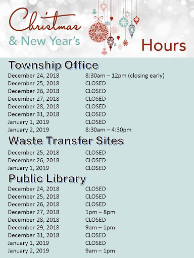 Township Office Closed for Holidays @ Township of Augusta Office | Ontario | Canada