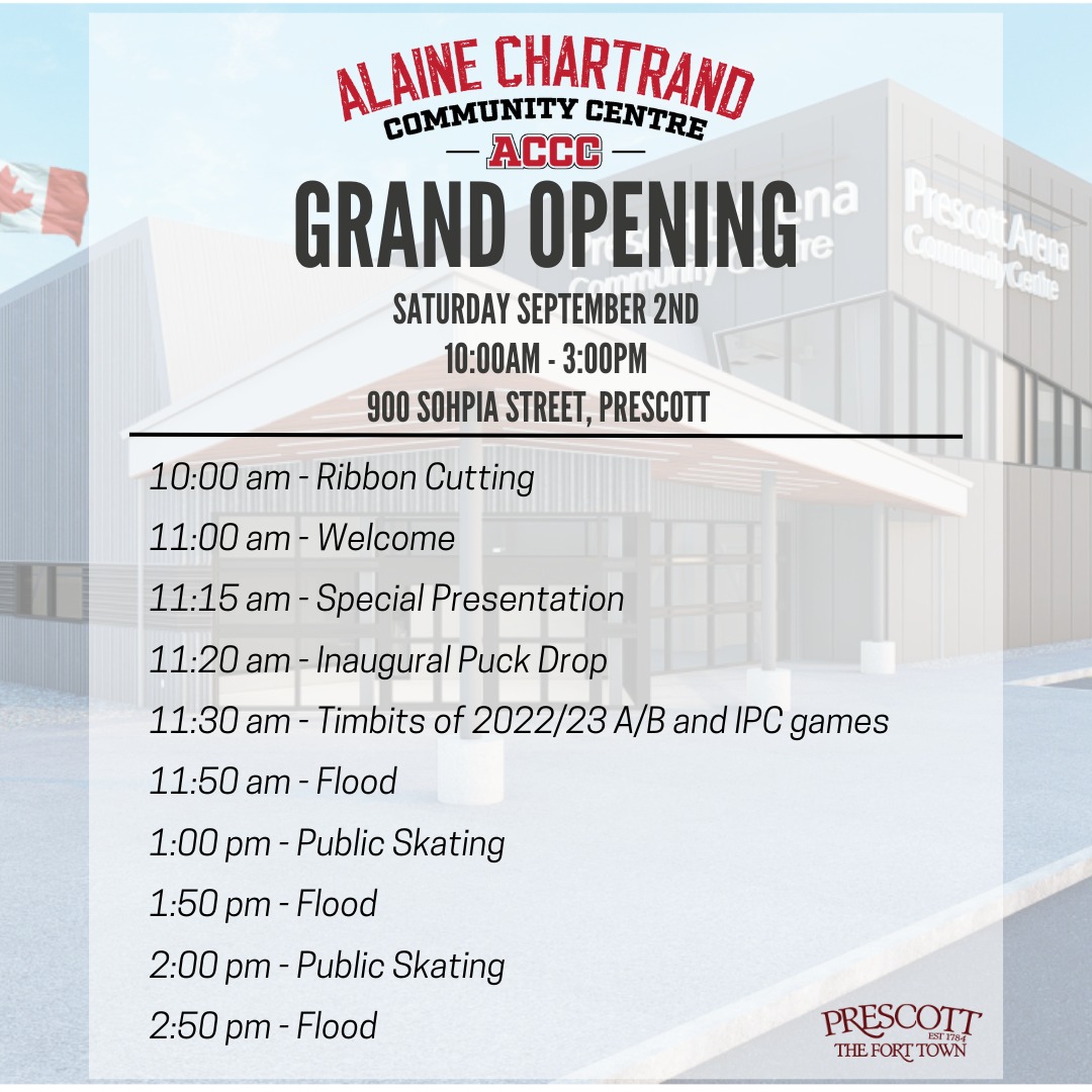 Grand Opening of Alaine Chartrand Arena @ Alaine Chartrand Arena | Prescott | Ontario | Canada