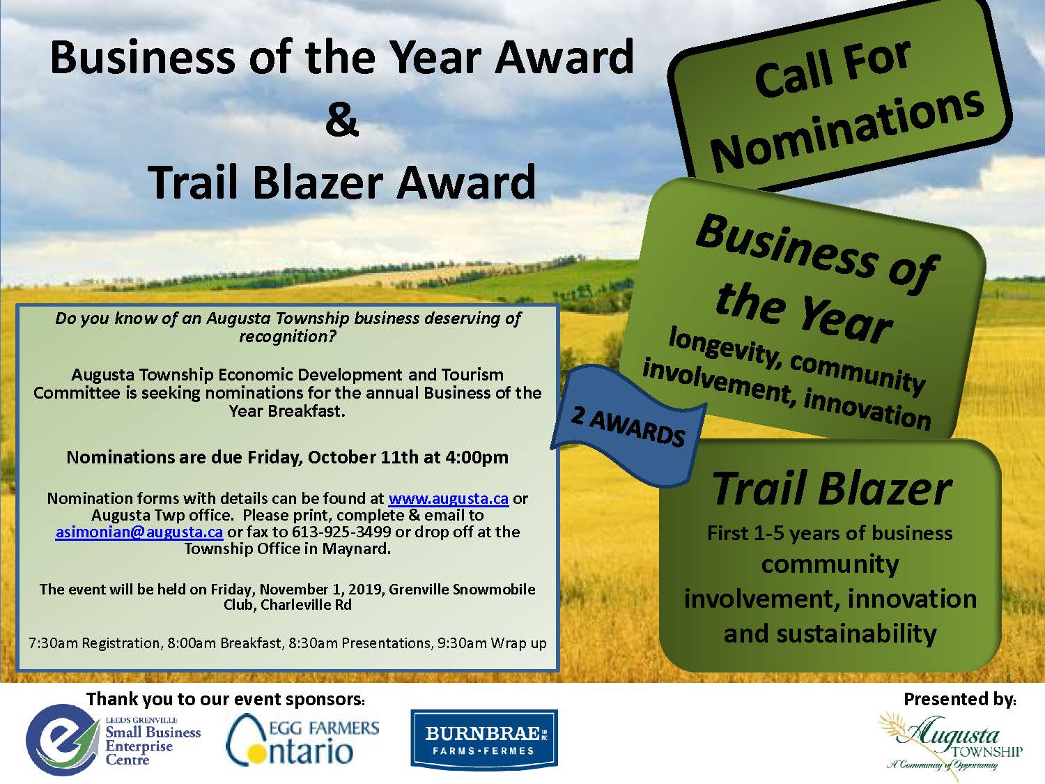 Business & Trailblazer of the Year Award Nominations Due