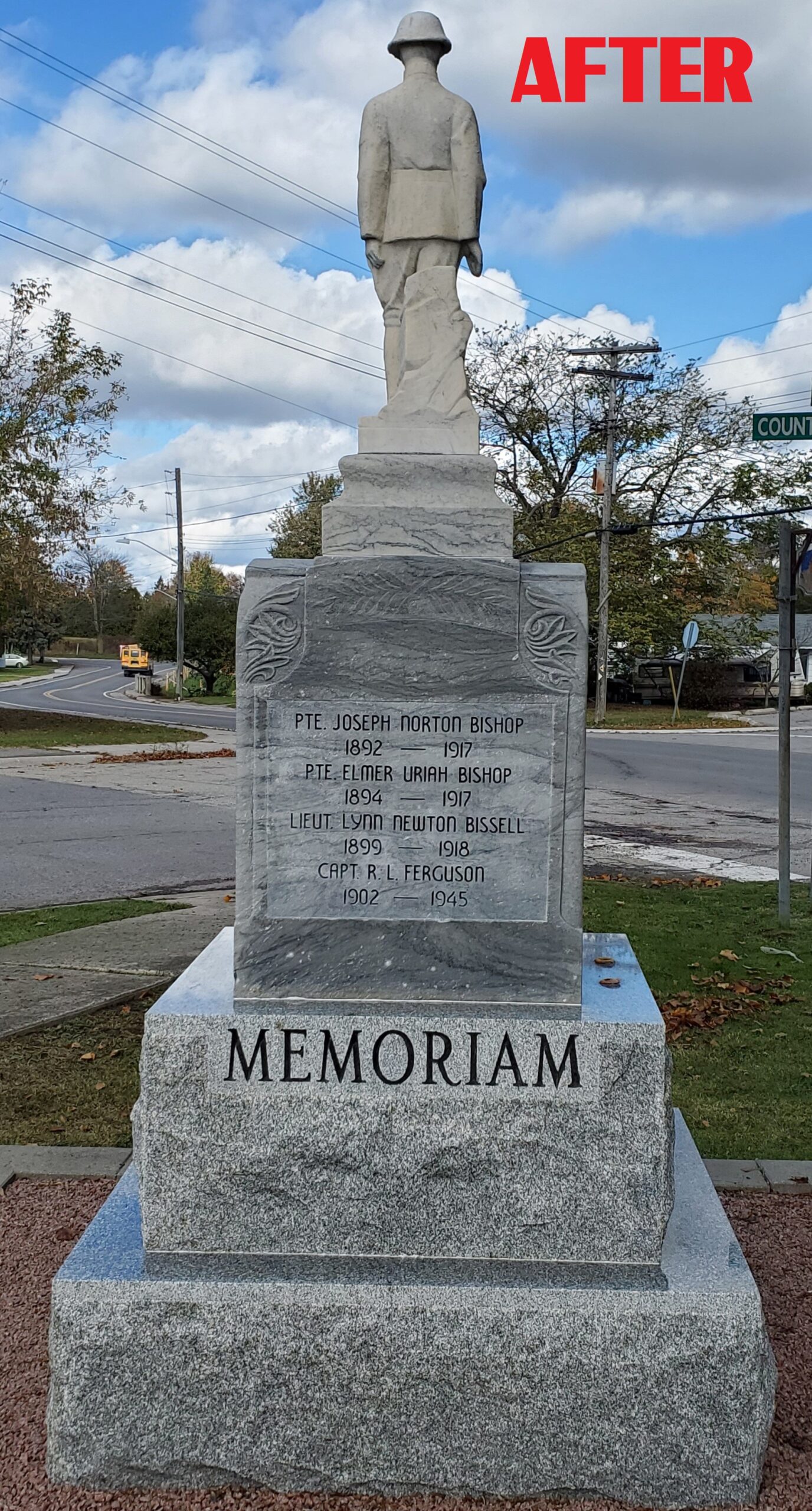 after cleaning photo of the north augusta cenotaph