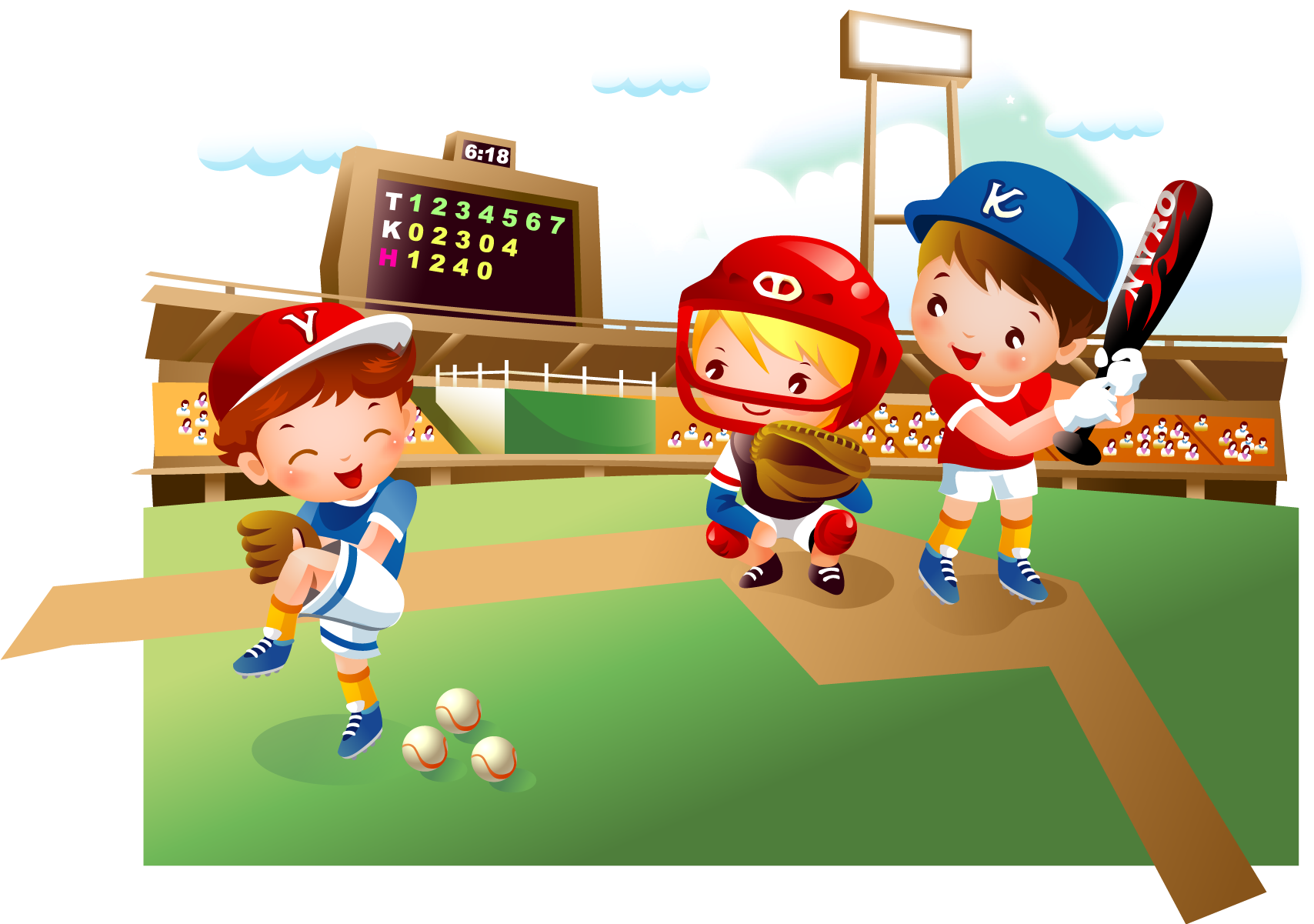 kids playing baseball
