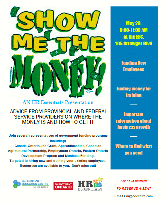 Show Me The Money - HR Essentials Presentation @ Employment & Education Centre | Brockville | Ontario | Canada