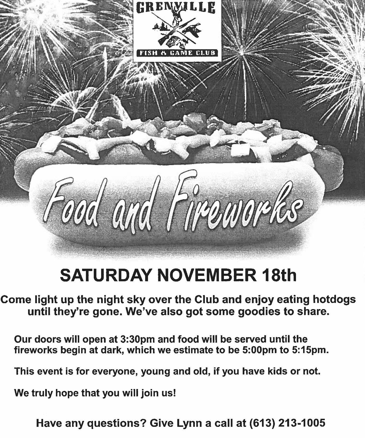 Grenville Fish & Game Club Food & Fireworks @ Grenville Fish & Game Club | Ontario | Canada