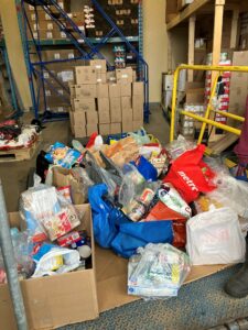 pile of food donations