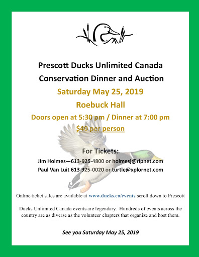 Ducks Unlimited Prescott Dinner & Auction @ Roebuck Community Centre | Spencerville | Ontario | Canada