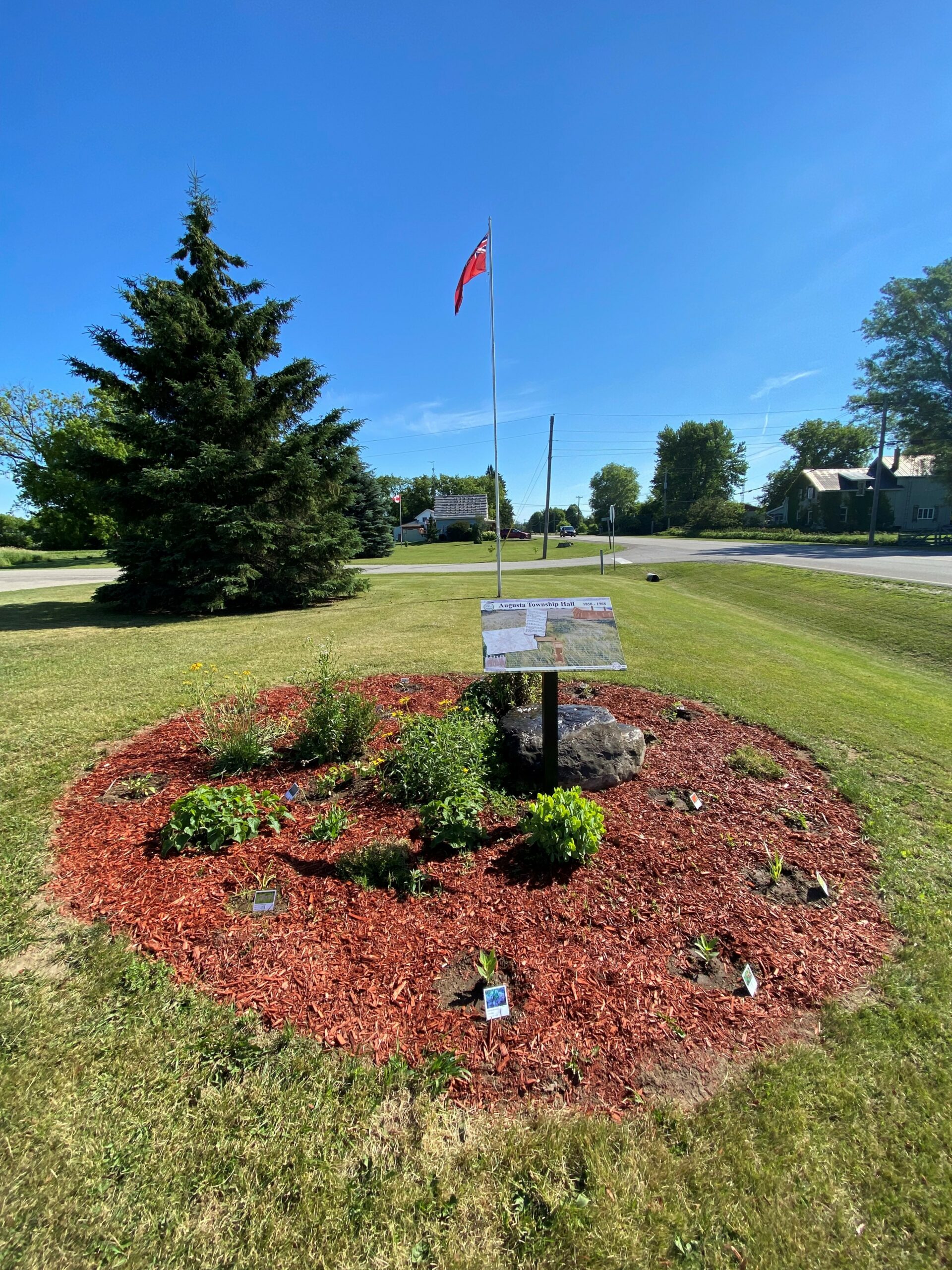 pollinator garden in front of the township office in Maynard