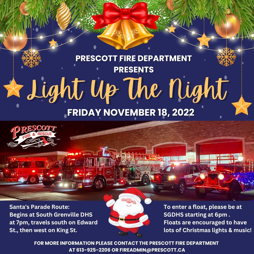 prescott light up the night christmas parade flyer