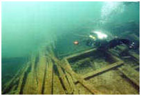 underwater photo of the shipwreck Rothesay