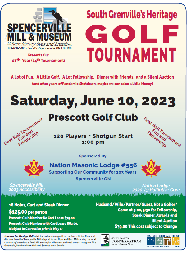 south grenville heritage golf tournament poster - june 10, 2023