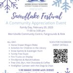 Merrickville Snowflake Festival, February 20, 2023, 11-3pm flyer