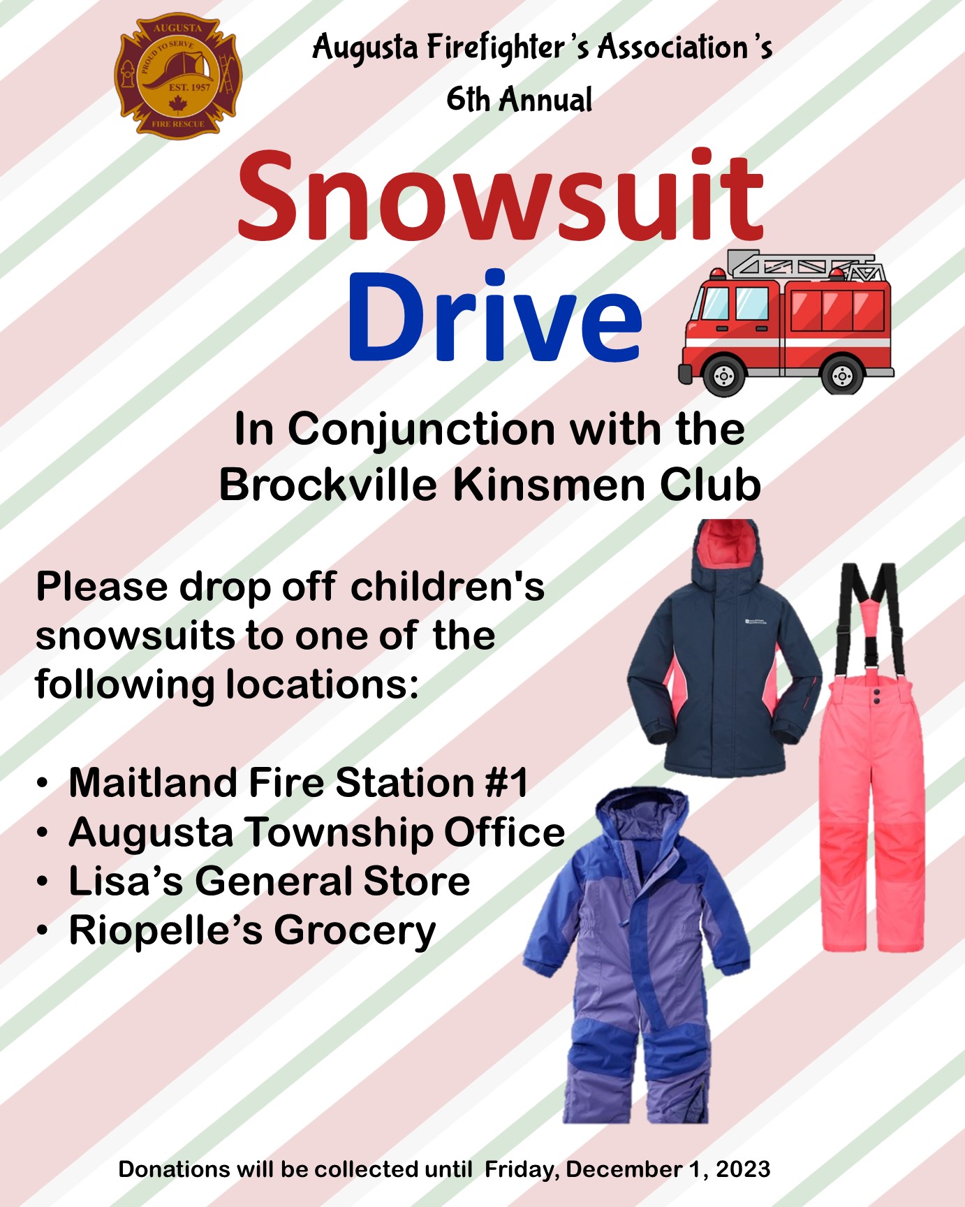 poster for snowsuit drive