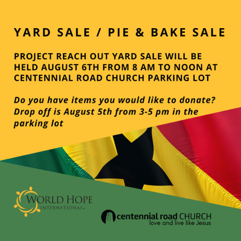 yard sale pie & Bake sale flyer